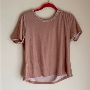 Velour crop shirt